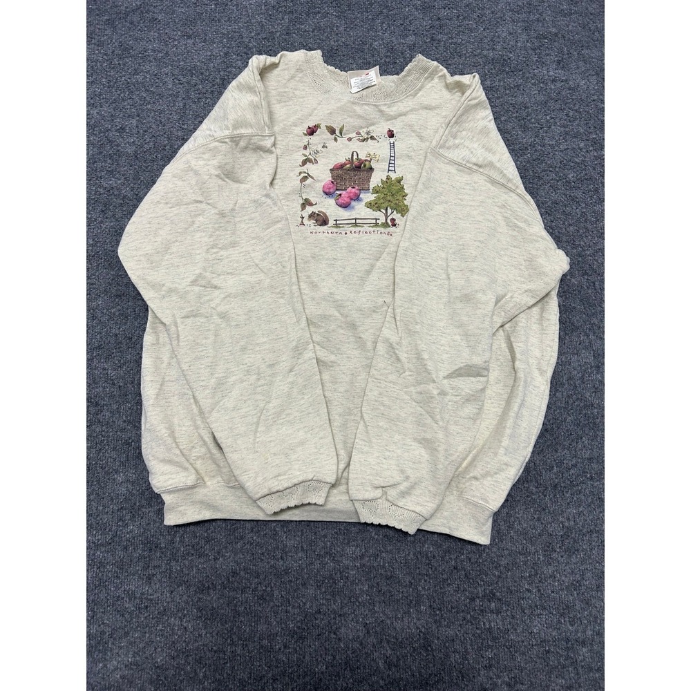 Northern Reflections Sweatshirt Womens XL Oatmeal Graphic Cottagecore Canada